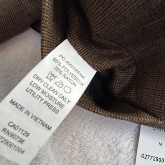 Chaps Mens Medium Brown V-Neck Single-Breasted Waistcoat Vest Lined Casual New - Picture 4 of 8